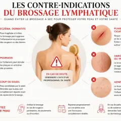 Le brossage à sec peut être dangereux pour certaines affections cutanées comme l'eczéma, le psoriasis, les plaies, les varices ou l'acné.