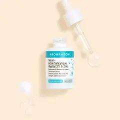 Sérum Aroma-Zone à l'acide salicylique végétal 2% & Zinc, idéal pour désincruster et resserrer les pores. Une solution concentrée pour une peau nette.