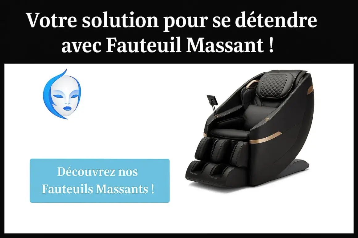 Un fauteuil massant noir luxueux, une solution pour se détendre. Attention, le **fauteuil massant danger** n'est pas une option ici, seulement le confort.